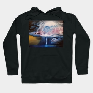 Forging through the Storm, story sky, thunder art, lightning artwork, stormy sky artwork, stormy night sky Hoodie